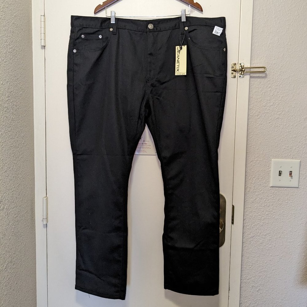 Jeanetix Men’s Black Denim Jeans Size 48x32 New With Tags Streetwear Hip Hop